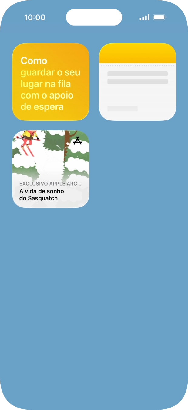 Mantenha premido o widget pretendido até aparecer um menu no ecrã.
