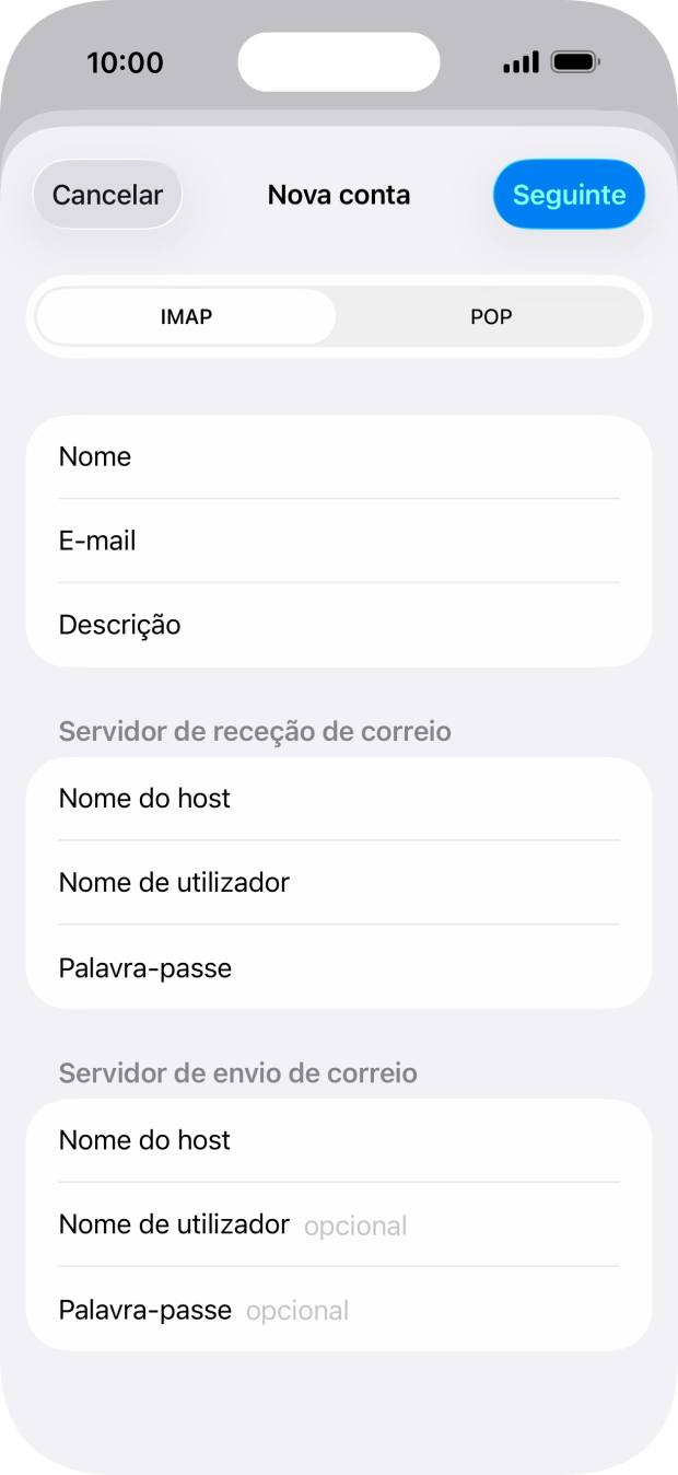 Prima Nome de utilizador e introduza o nome de utilizador da sua conta de e-mail na Vodafone.