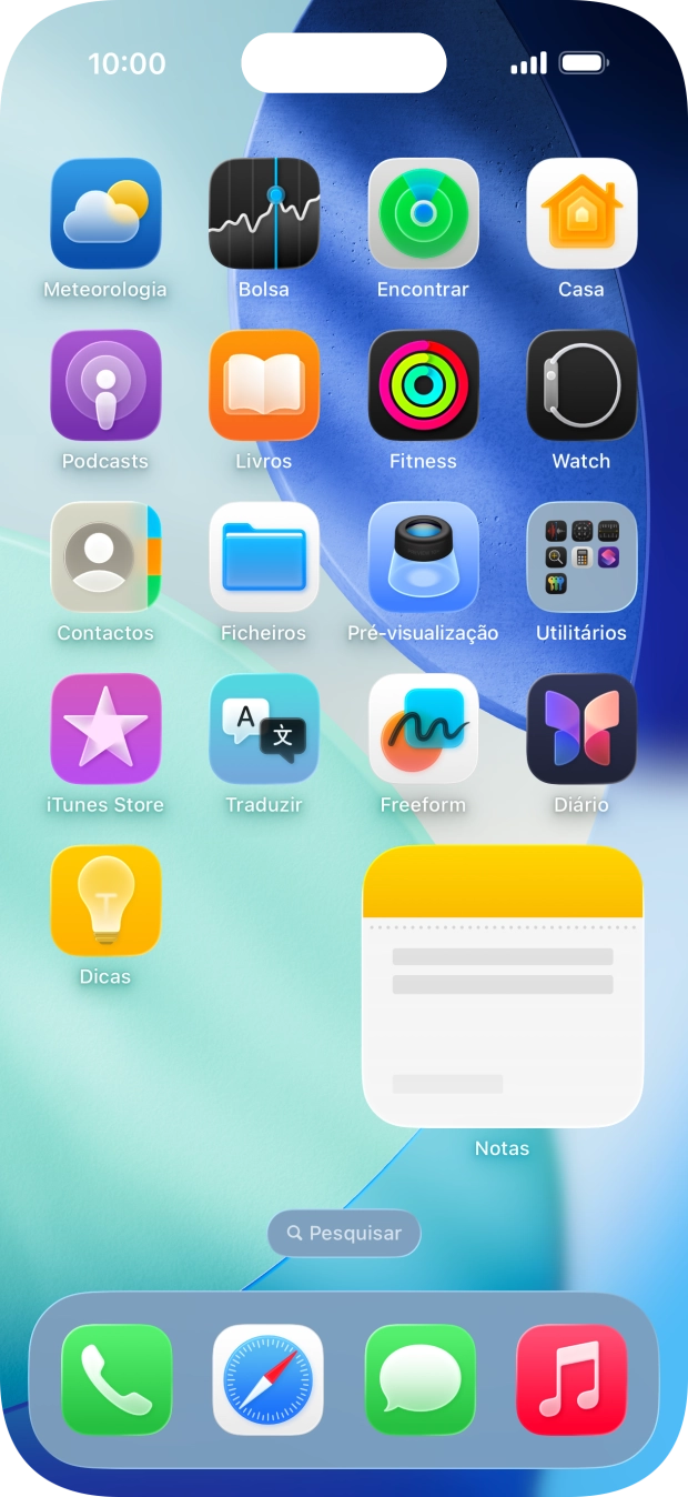 Se utilizar uma pilha de widgets: Deslize o dedo para cima ou para baixo na pilha para escolher o widget pretendido.