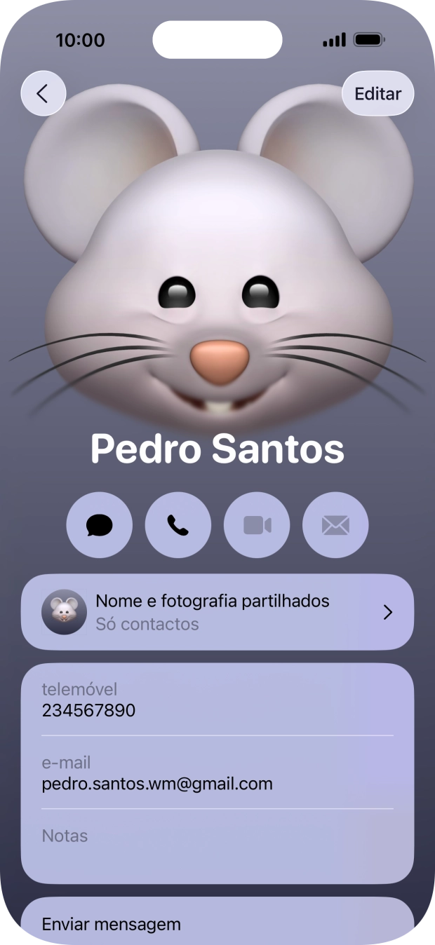Para voltar ao ecrã inicial, deslize o dedo de baixo para cima a partir da base do ecrã.