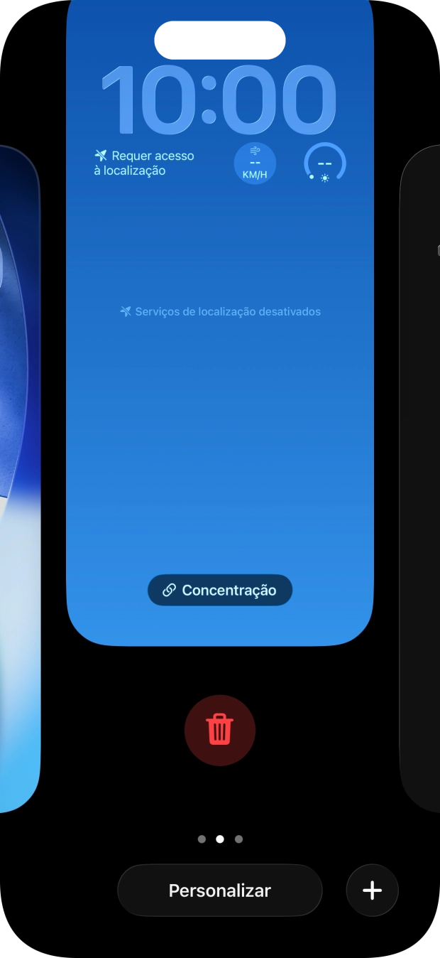 Prima o ícone para apagar.