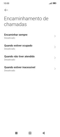 Prima o tipo de desvio pretendido.