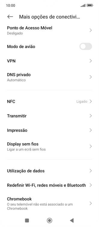 Prima Redefinir Wi-Fi, redes móveis e Bluetooth.
