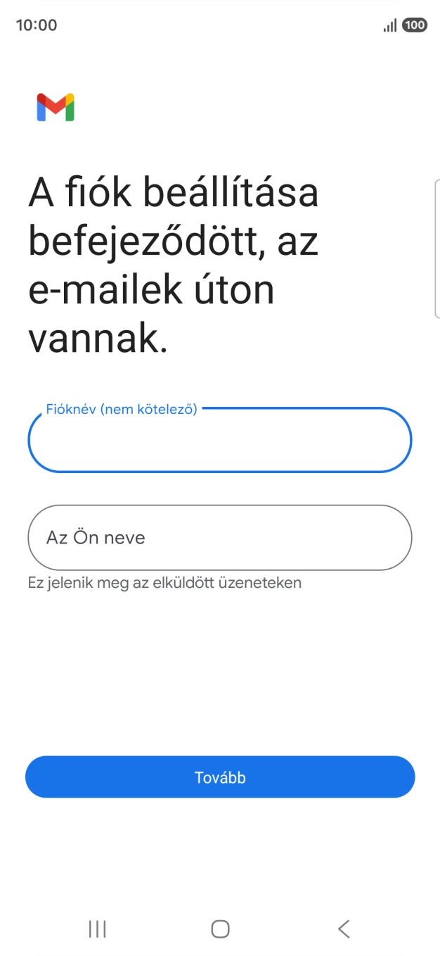 Kattints Az Ön neve mezőre, és írd be a kívánt küldőnevet.