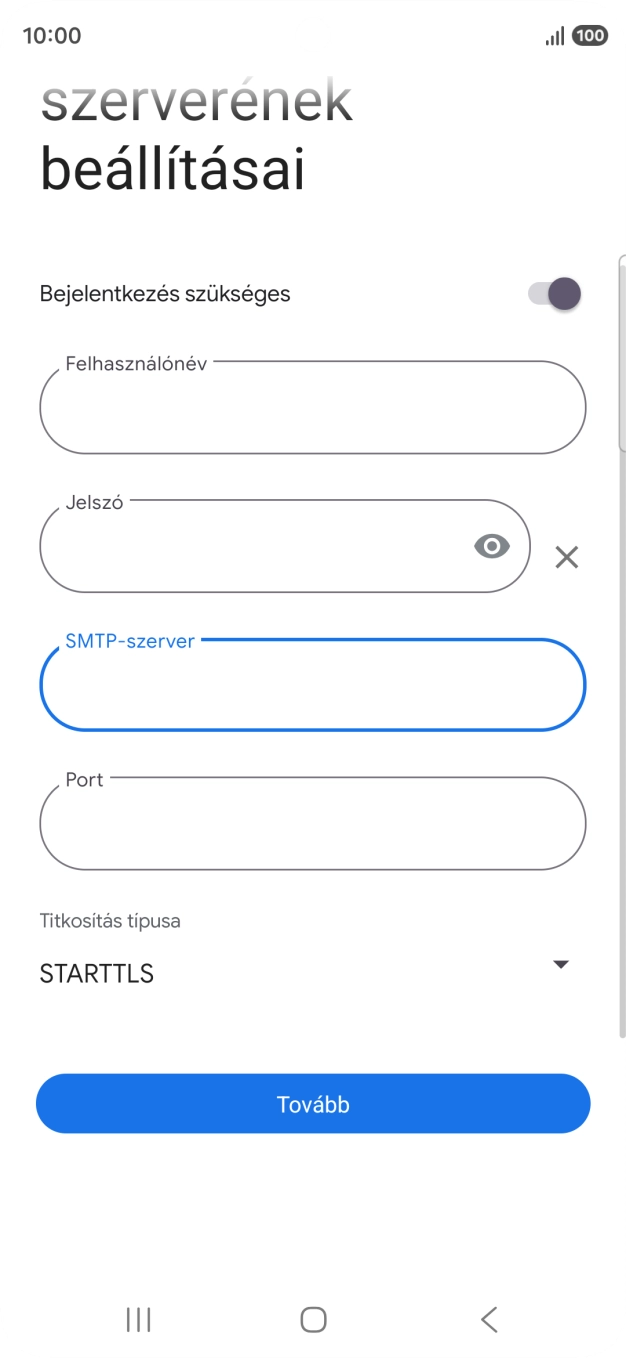 Kattints a „Port” alatti mezőre, és írd be a következőt: 587.