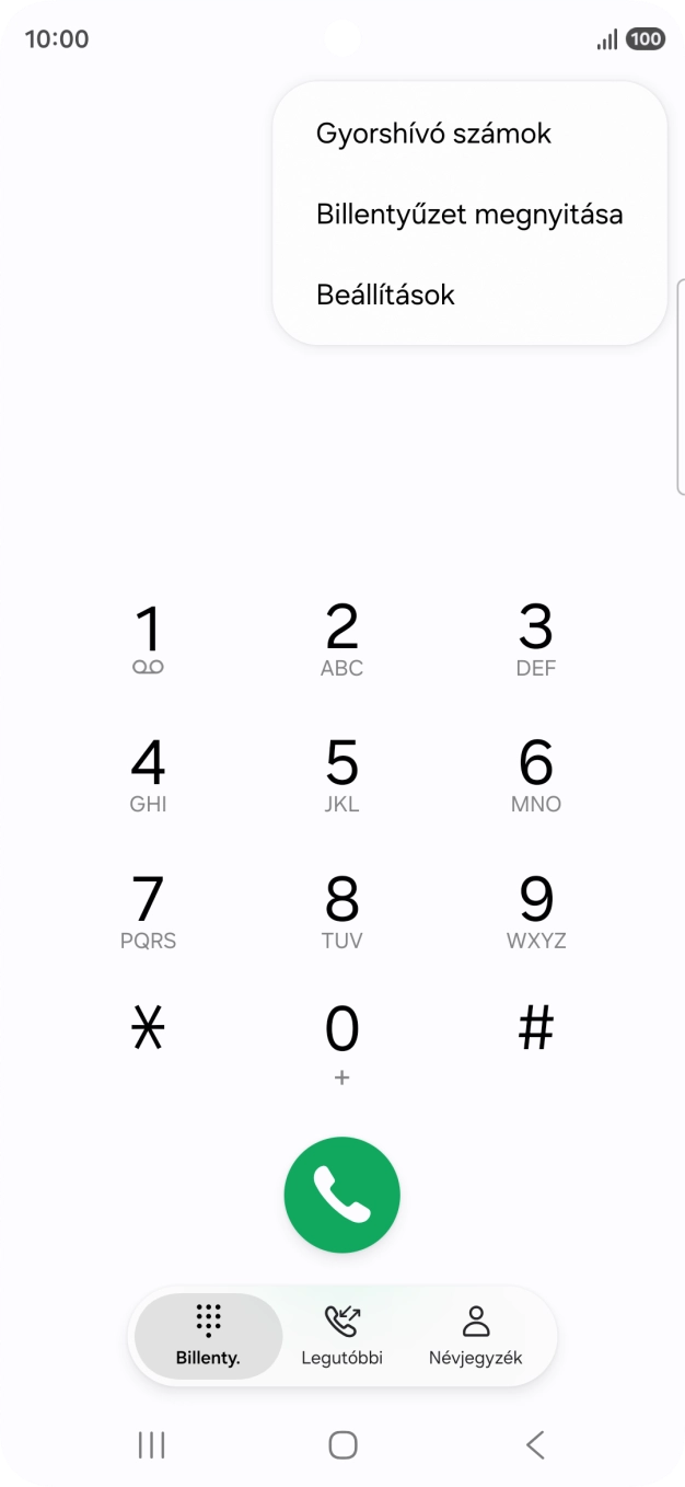 Válaszd a Beállítások lehetőséget.