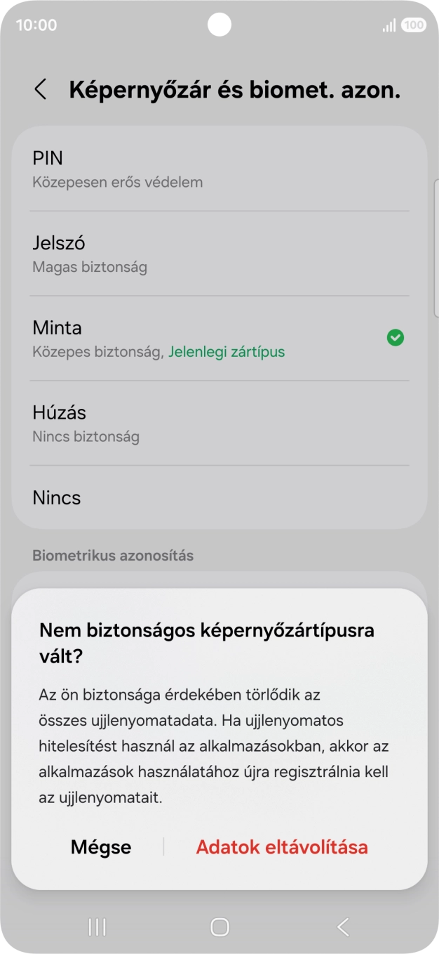 Válaszd az Adatok eltávolítása lehetőséget.