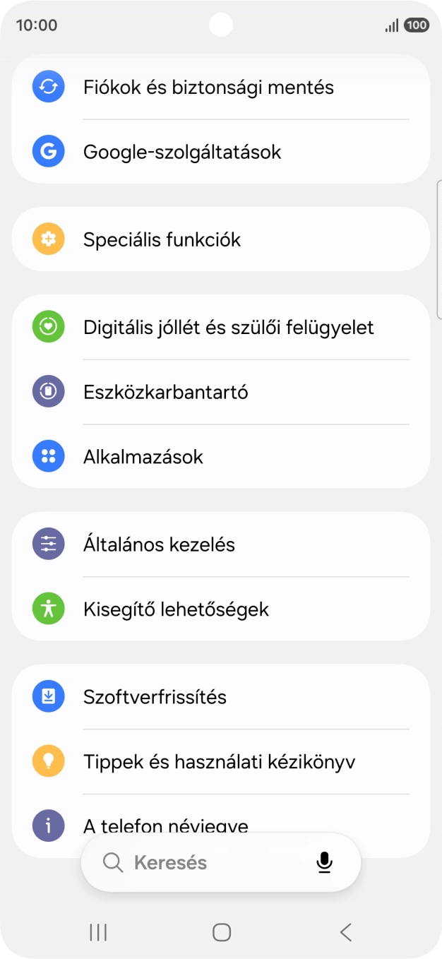 Válaszd az Általános kezelés lehetőséget.