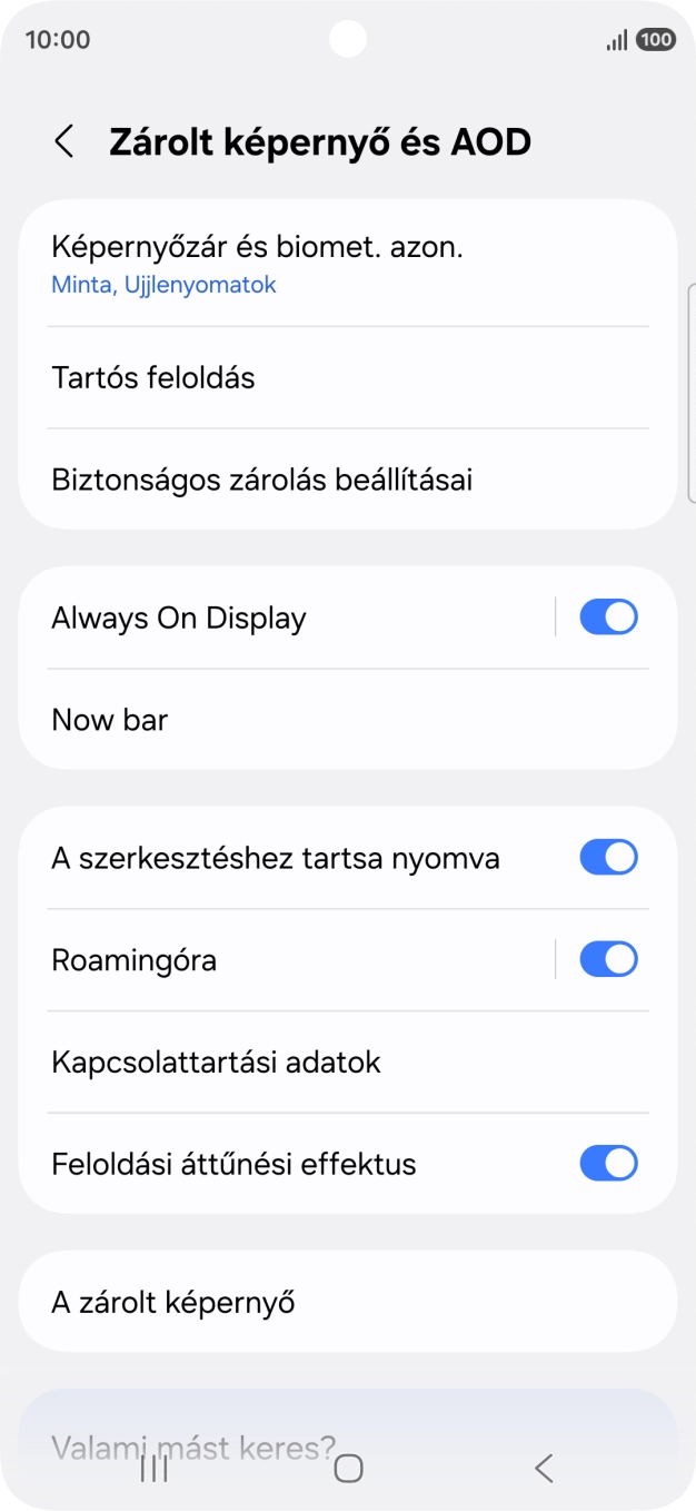 Válaszd a Képernyőzár és biomet. azon. lehetőséget, és írd be az extra képernyőzárkódot, amit korábban már beállítottál.