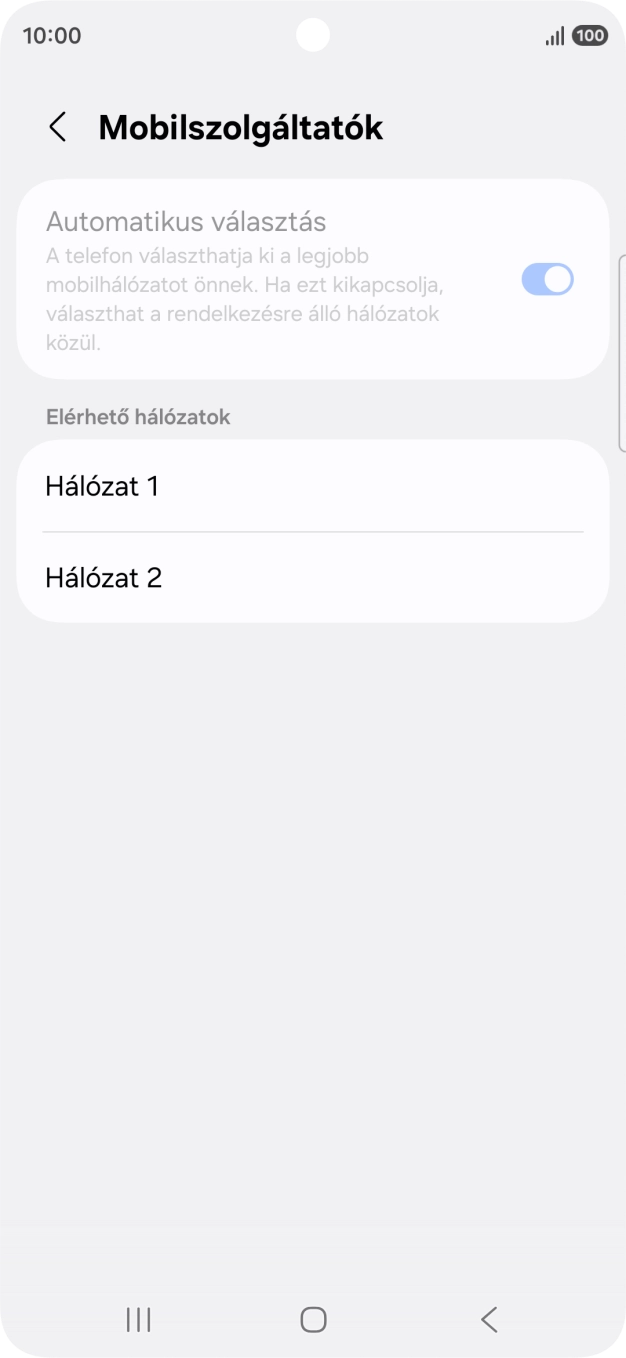 Válaszd ki a kívánt hálózatot.
