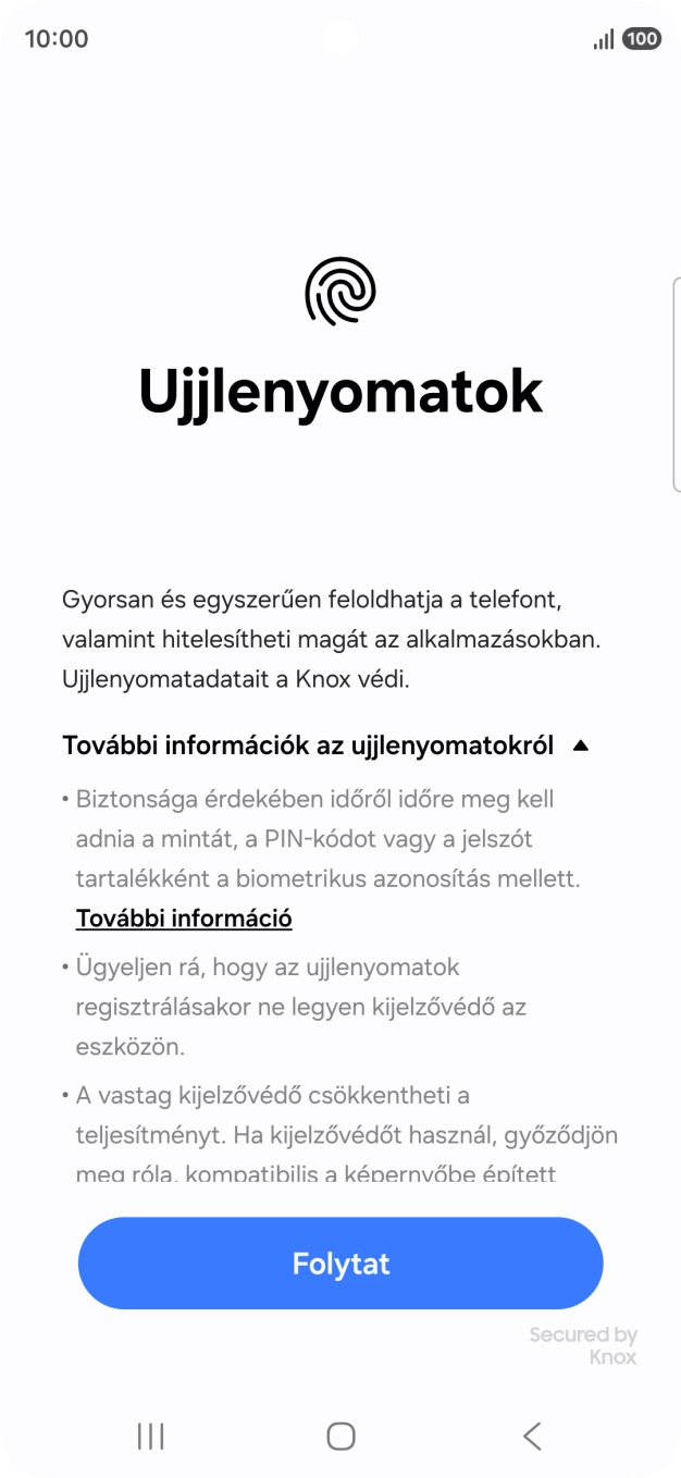 Válaszd a Folytat lehetőséget.