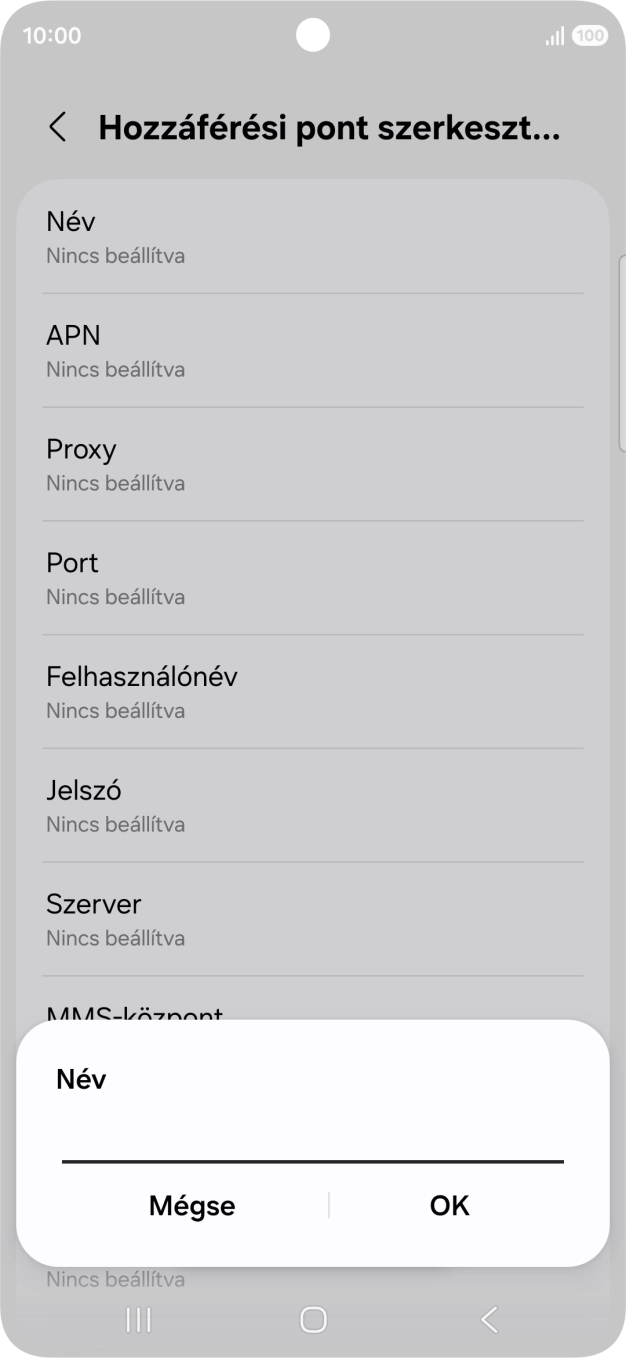 Írd be azt, hogy One Internet, és válaszd az OK lehetőséget.