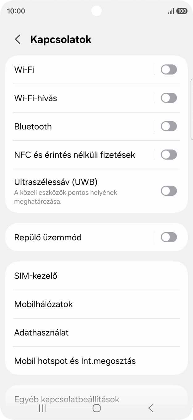Válaszd a SIM-kezelő lehetőséget.