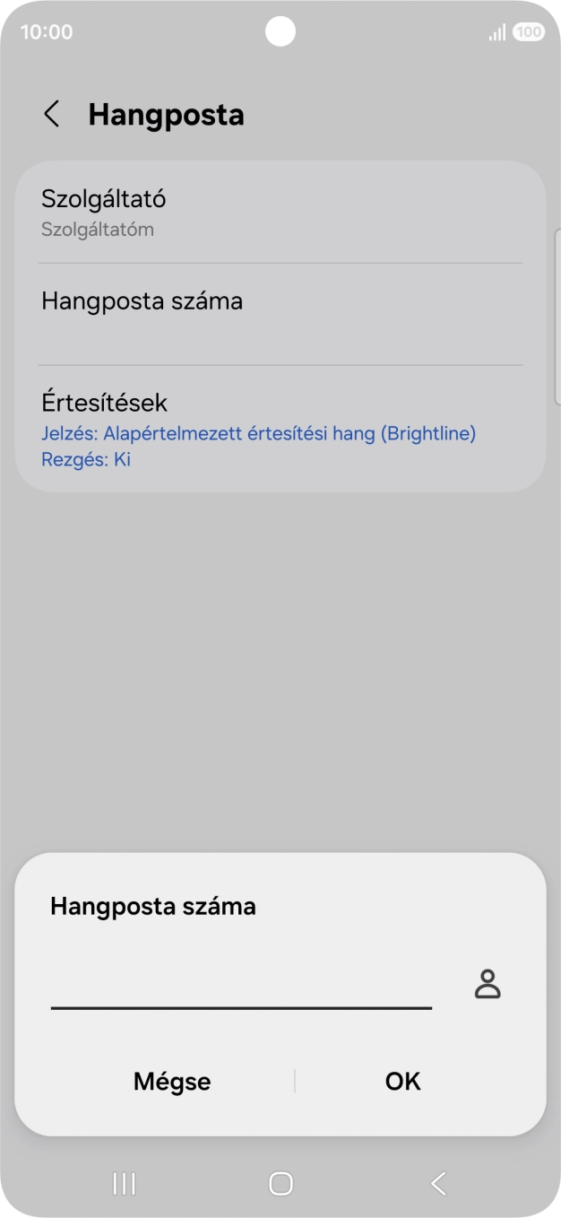 Írd be azt, hogy +36709090999, és válaszd az OK lehetőséget.