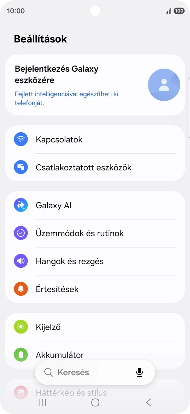 Válaszd a Kapcsolatok lehetőséget.