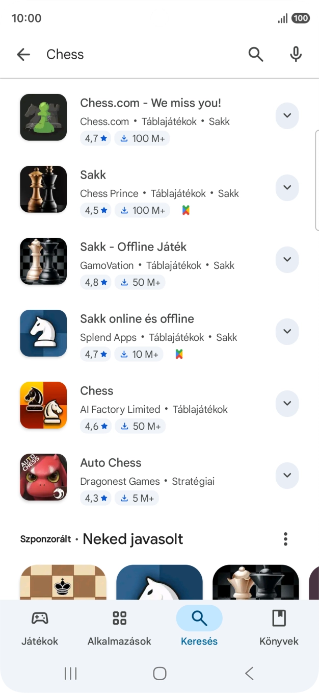 Kattints a kívánt alkalmazásra. Kattints a kívánt alkalmazásra.