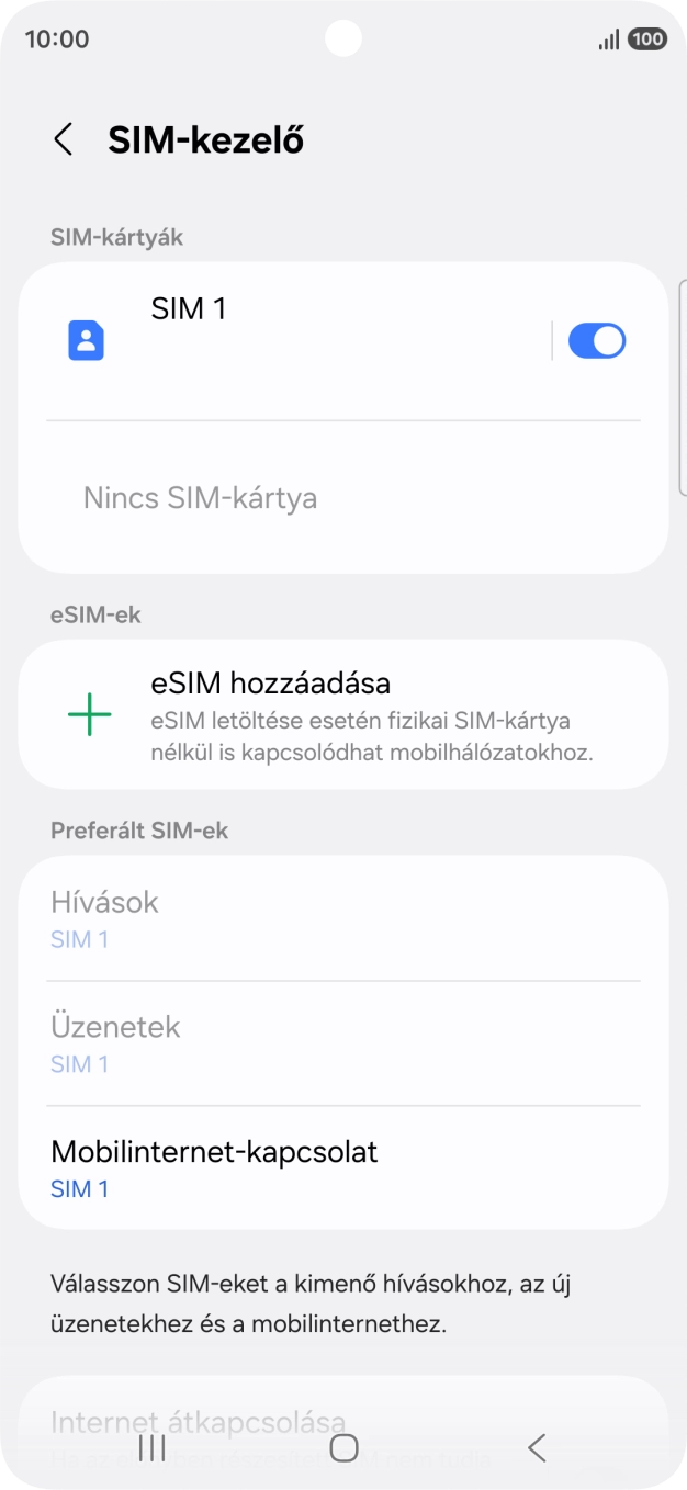 Válaszd az eSIM hozzáadása lehetőséget.