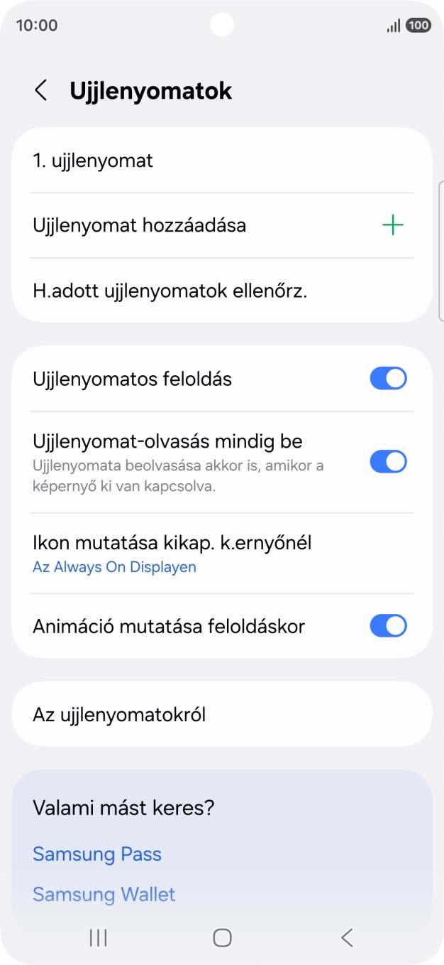 Válaszd a kívánt beállításokat a funkciók be- vagy kikapcsolásához.
