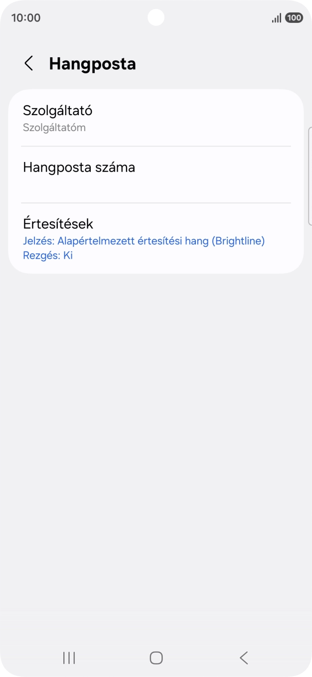 Válaszd a Hangposta száma lehetőséget.