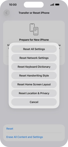 Press Reset All Settings.