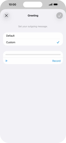 Press Record to start recording a personal greeting. Press Record to start recording a personal greeting.