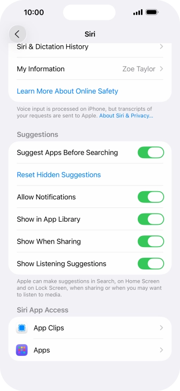 Press the required app.