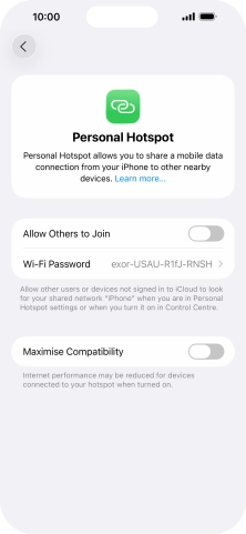 Press Wi-Fi Password and key in the required password.