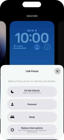 Press the required focus mode. Press the required focus mode.