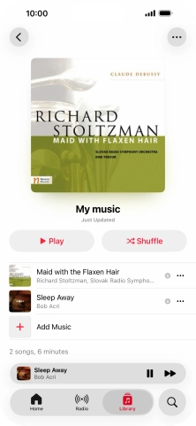 Press the song title.