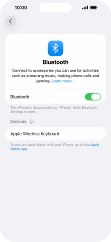 Press the required Bluetooth device and follow the instructions on the screen to pair the device with your phone.