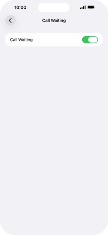 Press the indicator next to 'Call Waiting' to turn the function on or off.