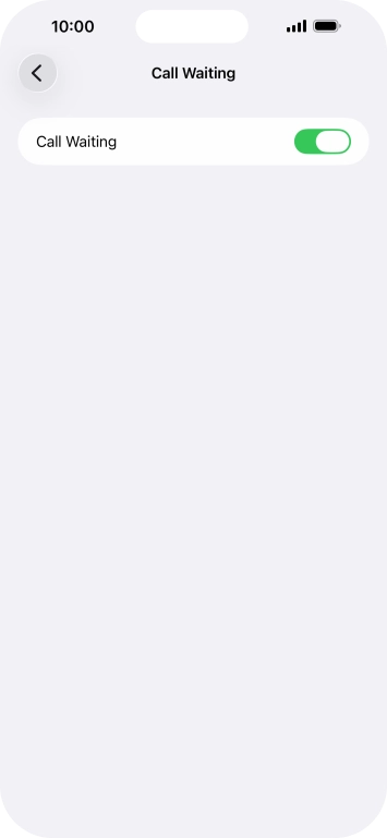 Press the indicator next to 'Call Waiting' to turn the function on or off.