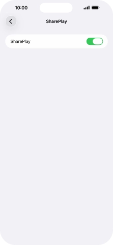 Press the indicator next to 'SharePlay' to turn the function on or off.