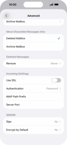 Press the indicator next to 'Use SSL' to turn on the function. Press the indicator next to 'Use SSL' to turn on the function.