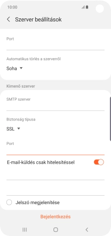 Kattints az „E-mail-küldés csak hitelesítéssel” melletti csúszkára a funkció bekapcsolásához.