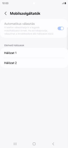Válaszd ki a kívánt hálózatot.