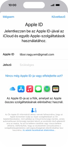 Kattints a „Jelszó” melletti mezőre, és írd be az Apple ID-d jelszavát.