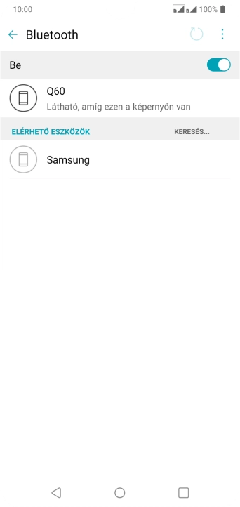 Válaszd ki a kívánt Bluetooth-eszközt, és kövesd a kijelzőn megjelenő utasításokat annak telefonodhoz történő csatlakoztatásához.