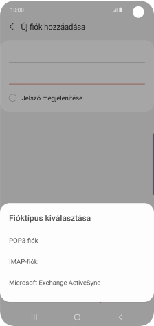 Válaszd a POP3-fiók lehetőséget.