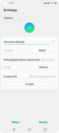 Kattints a Telefon mezőre, és írd be a kívánt telefonszámot.