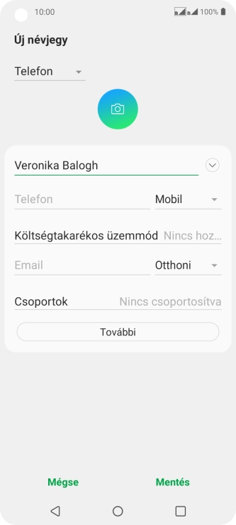 Kattints a Telefon mezőre, és írd be a kívánt telefonszámot.