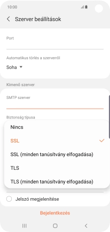 Válaszd a Nincs lehetőséget.