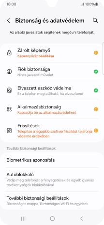 Válaszd a További biztonsági beállítások lehetőséget.