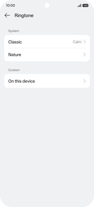 Press the required category.