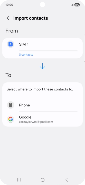 Press the required Google account. Press the required Google account.
