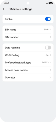 Press Prefered network type.