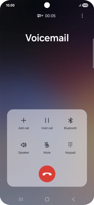 Press the end call icon. Press the end call icon.