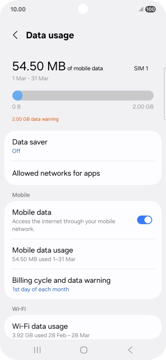 Press Data saver.