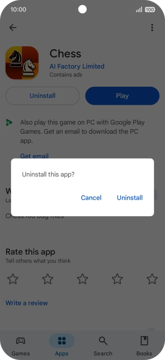 Press Uninstall.