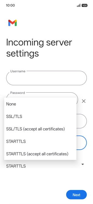 Press SSL/TLS.